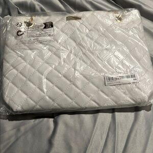 Chic White Quilted Tote